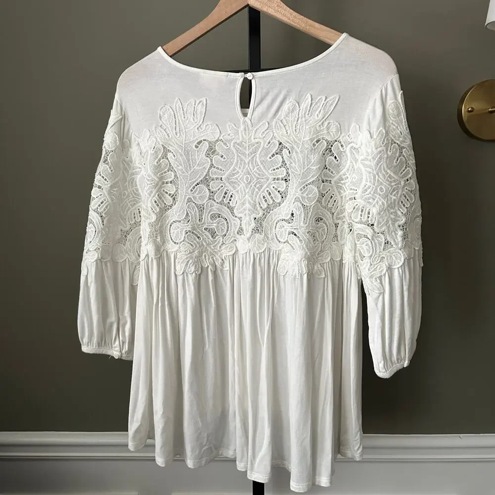 Anthropologie Deletta Desi Blouse White Small Womens